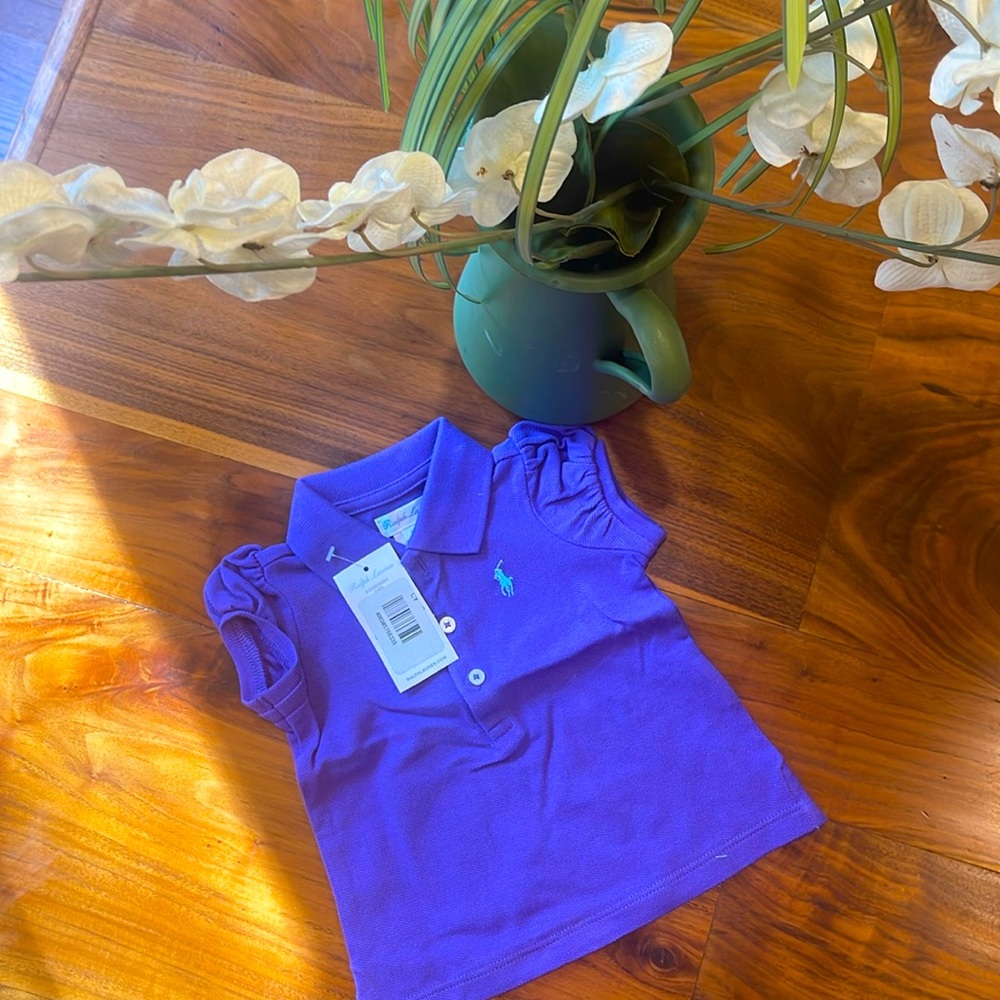 Ralph Lauren (Polo) Baby girl’s purple polo shirt. NWT- Size 6 mo